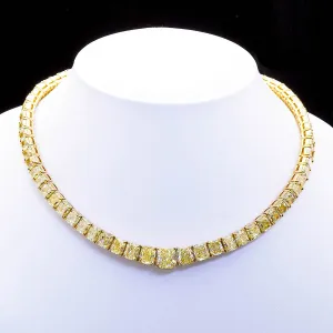 100 Carat Grand Fancy Yellow Diamond Necklace