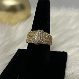 10K Yellow Gold Diamond Letter J Ring 1.43Ct Dia / 6.2gr / Size 9