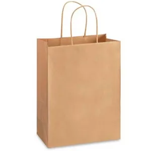 12 1/2'' x 16'' x 6'' Recycled Kraft Shopping Bags 250/case