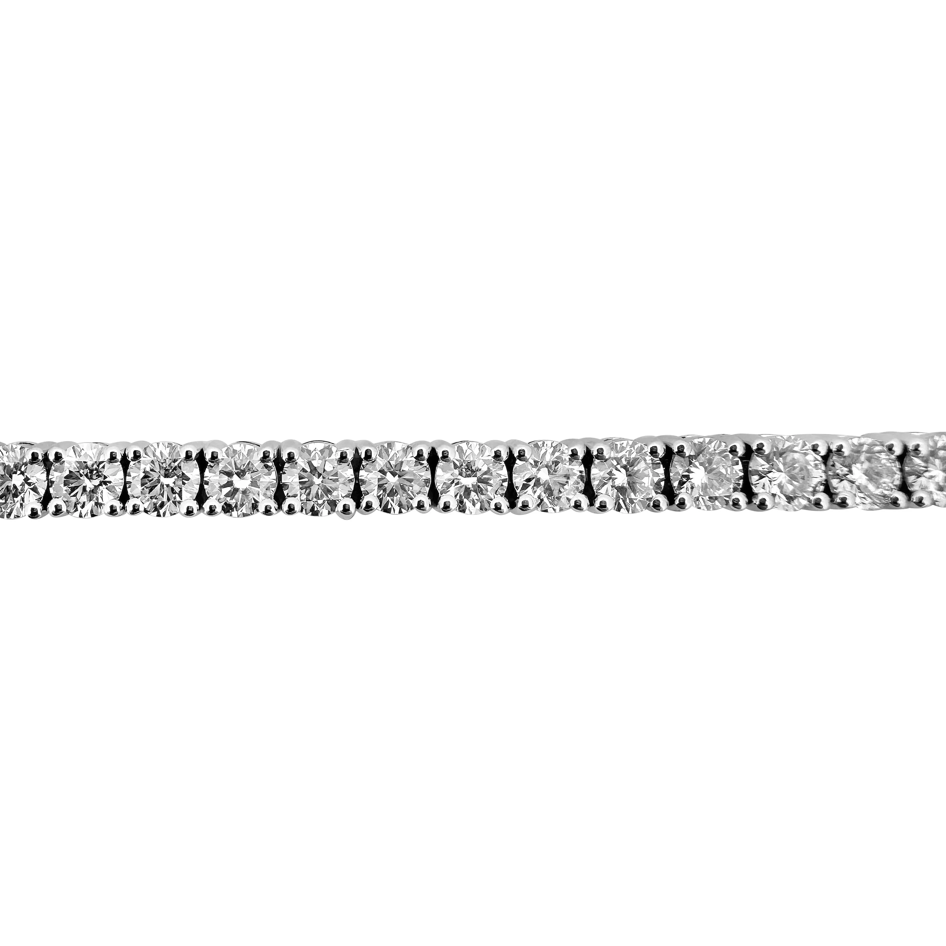 12.57ctw Round Brilliant Lab-Grown Diamond Tennis Bracelet in 14k White Gold