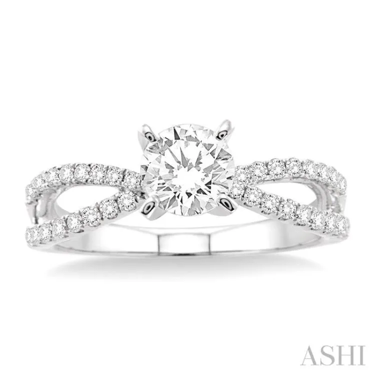 1/3 Ctw Diamond Semi-Mount Engagement Ring in 14K White Gold