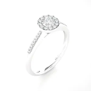 1/3 ctw Round Lab Grown Diamond Halo Engagement Ring