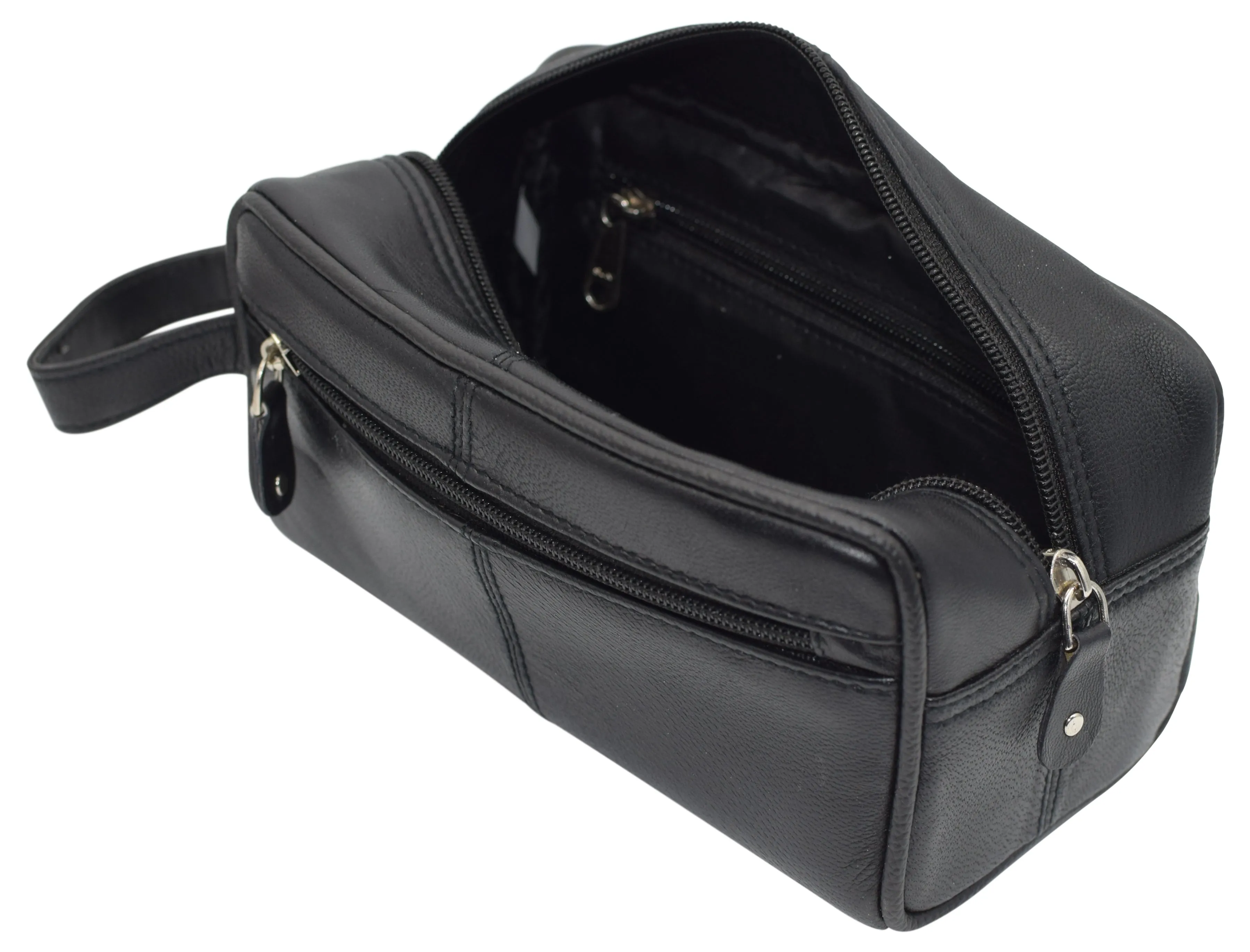 133 Travel Toiletry Bag Genuine Leather Dopp Kit Travel Organizer For Men Women