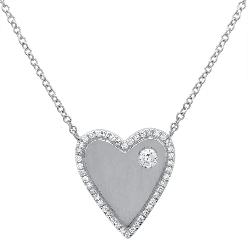 14k Rose Gold Diamond Heart Necklace