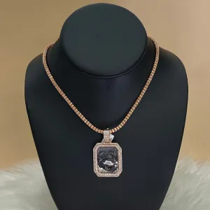 14K Rose Gold Diamond Square Pendant 2.17Ct / 10.2gr