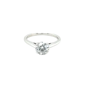 14k White Gold 1.00ct Round Brilliant Cut Diamond Ring