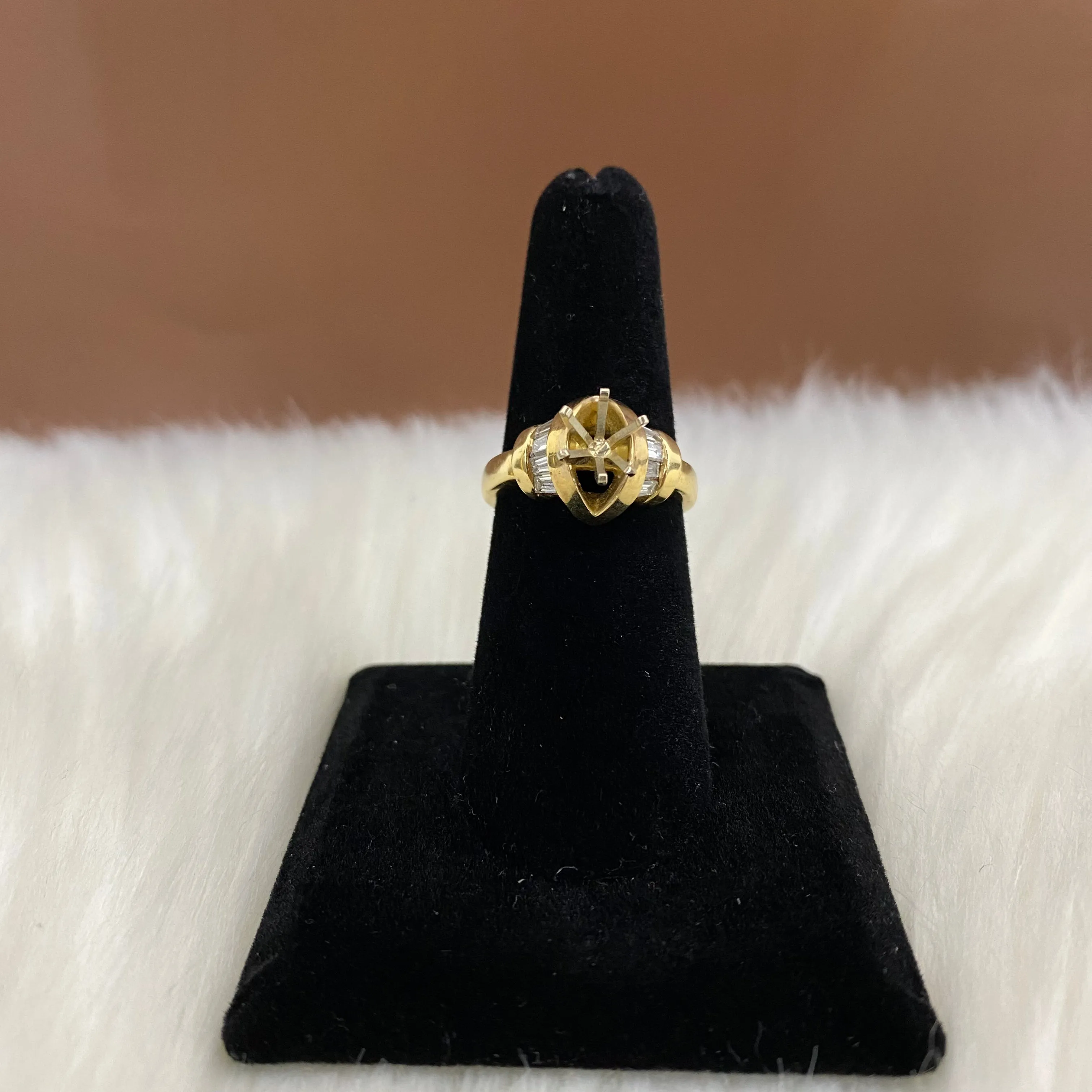 14K Yellow Gold Diamond Fashion Wedding Setting No Stone Engagement Ring Ct Dia / 7gr / Size 6