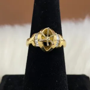 14K Yellow Gold Diamond Fashion Wedding Setting No Stone Engagement Ring Ct Dia / 7gr / Size 6