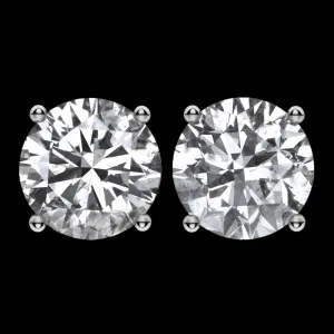 1.54ct E-F NATURAL DIAMOND STUD EARRINGS VERY GOOD CUT ROUND BRILLIANT CUT PAIR