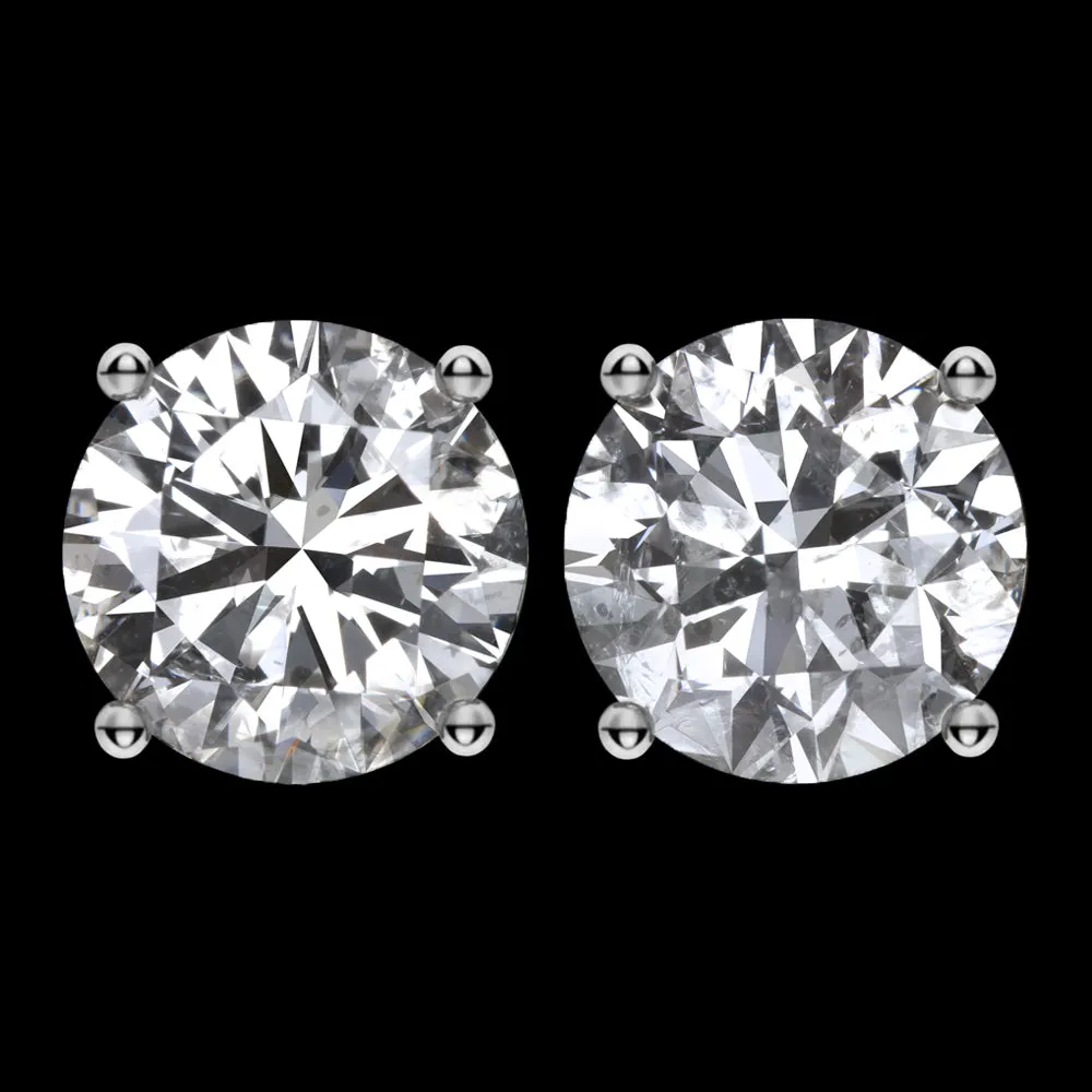 1.54ct E-F NATURAL DIAMOND STUD EARRINGS VERY GOOD CUT ROUND BRILLIANT CUT PAIR