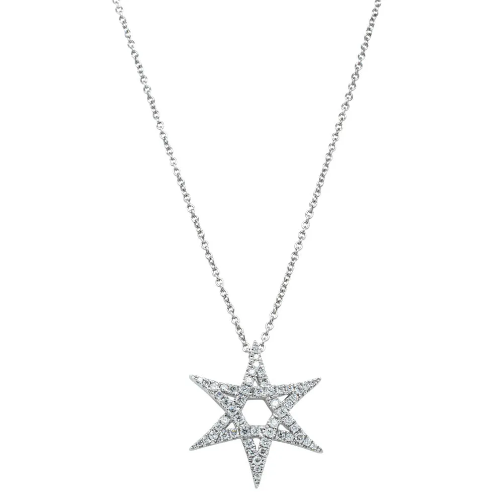 18ct White Gold Diamond Star Pendant