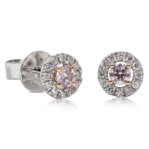 18ct White Gold Fancy Pink Diamond Earrings