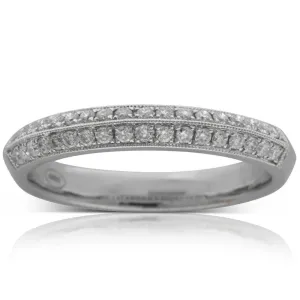 18ct White Gold Twin Row Diamond Band