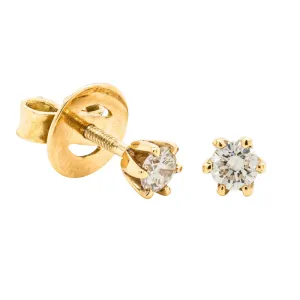 18ct Yellow Gold Claw Set Diamond Studs