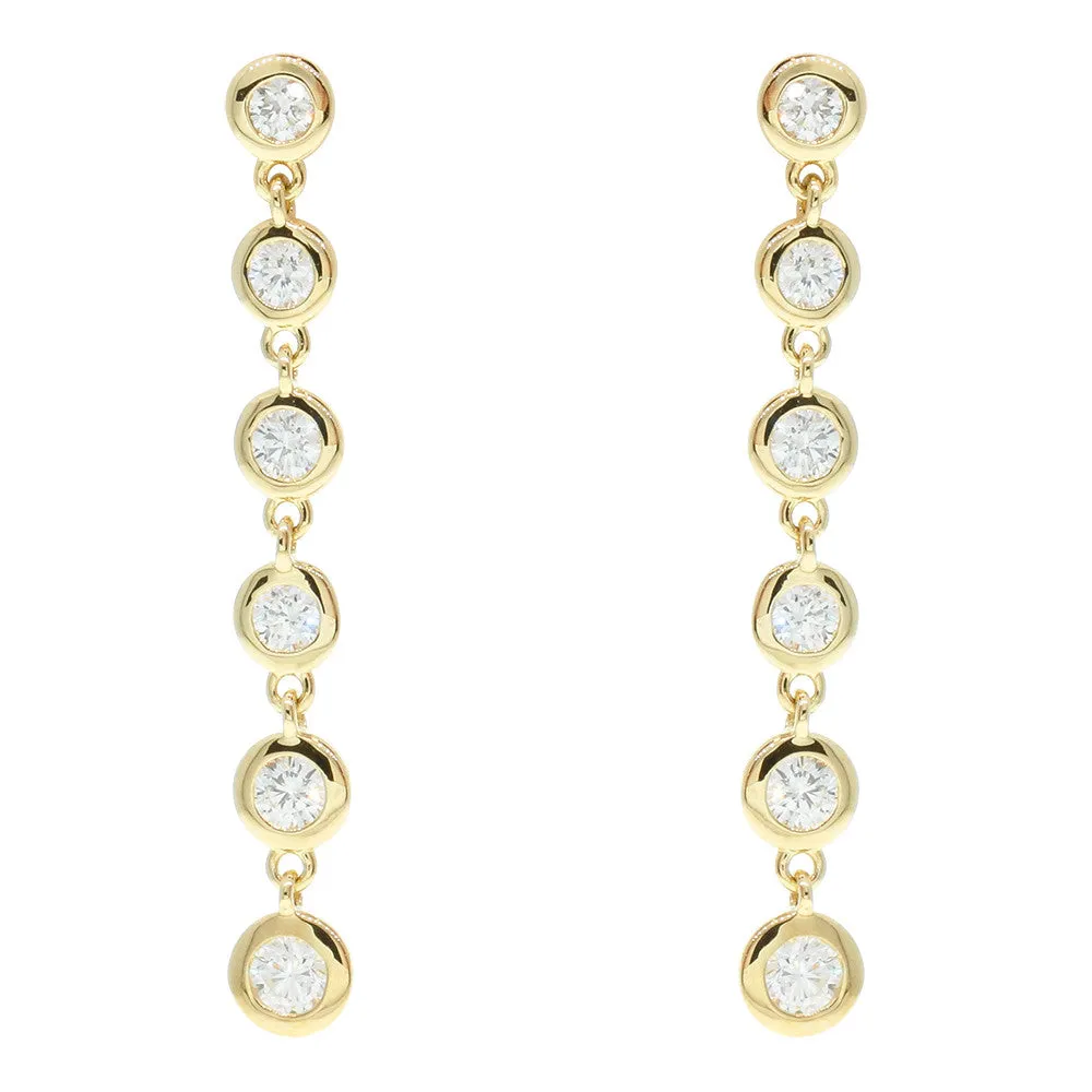 18ct Yellow Gold Diamond Drop Earrings