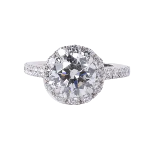 18k White Gold 2.02ct Round Diamond Halo Engagement Ring