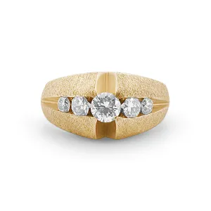 1ctw Round Brilliant Diamond Men's Ring in 14k Yellow Gold