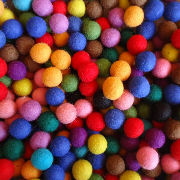 2.5 CM Felt Balls Assorted Colours