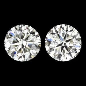 2ct VERY GOOD CUT NATURAL DIAMOND STUD EARRINGS J SI2 ROUND BRILLIANT CUT PAIR