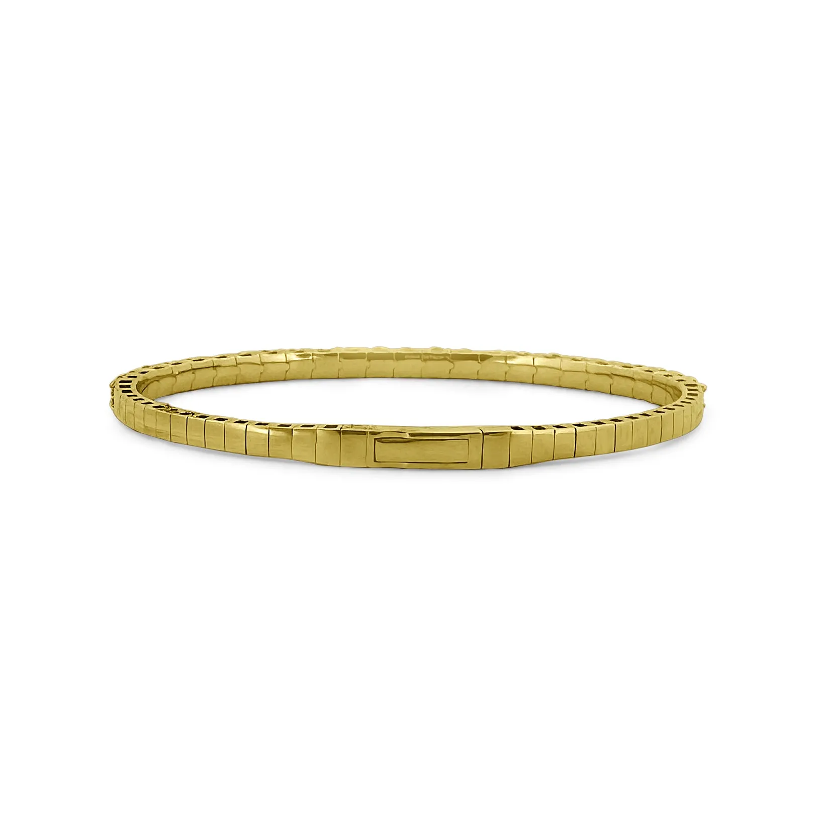 4.06ctw Round Brilliant Diamond Flex Bangle Bracelet in 14k Yellow Gold