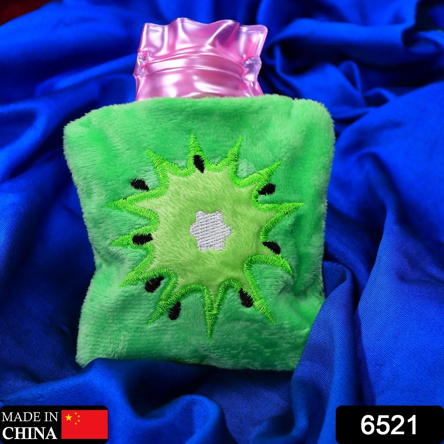 6521 Green sun small Hot Water Bag with Cover for Pain Relief, Neck, Shoulder Pain and Hand, Feet Warmer, Menstrual Cramps.