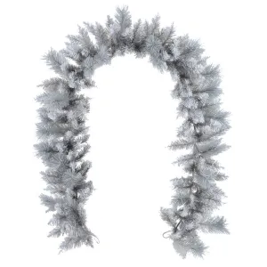 6ft Sparkling Silver Glitter Garland Christmas Decoration