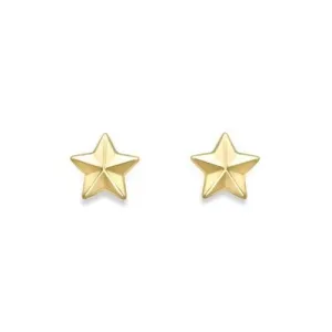 9ct Gold Star Shape Stud Earrings, Radiant & Bold, 6mm, 0.50g, Gift Box Included