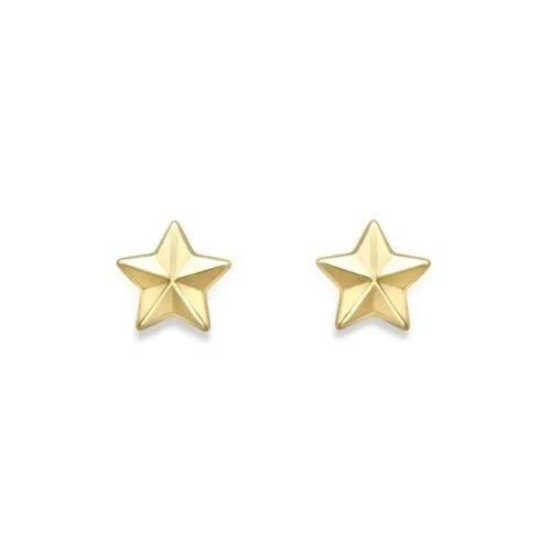 9ct Gold Star Shape Stud Earrings, Radiant & Bold, 6mm, 0.50g, Gift Box Included