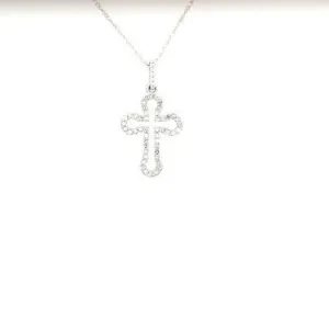 9ct White gold Diamond Cross