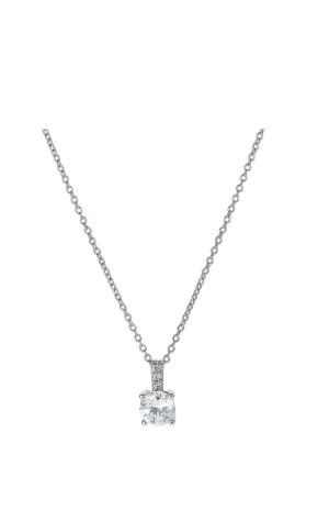 Accented Brilliant Pendant Finished in Pure Platinum