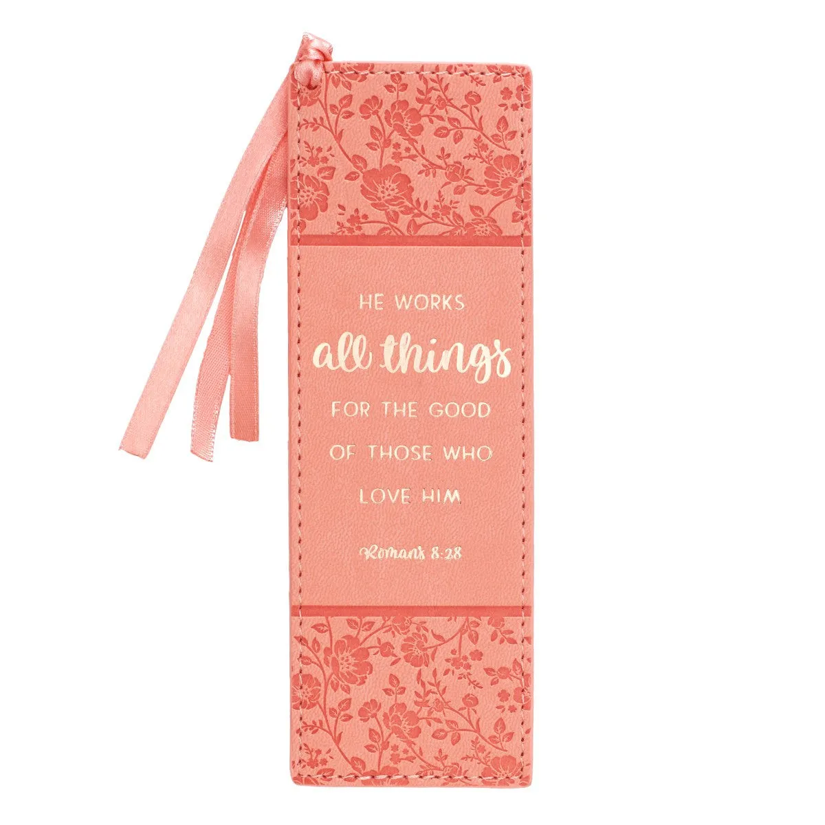 All Things Coral LuxLeather Bookmark Romans 8:28