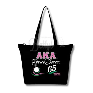 Alpha Kappa Alpha AKA Pearl Soror Screen Printed Tote Bag