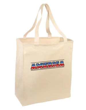 America Stars and Stripes Large Grocery Tote Bag