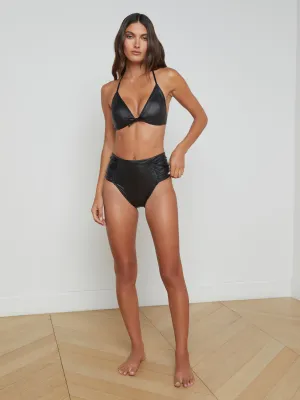 Annabelle Faux Leather Bikini Top