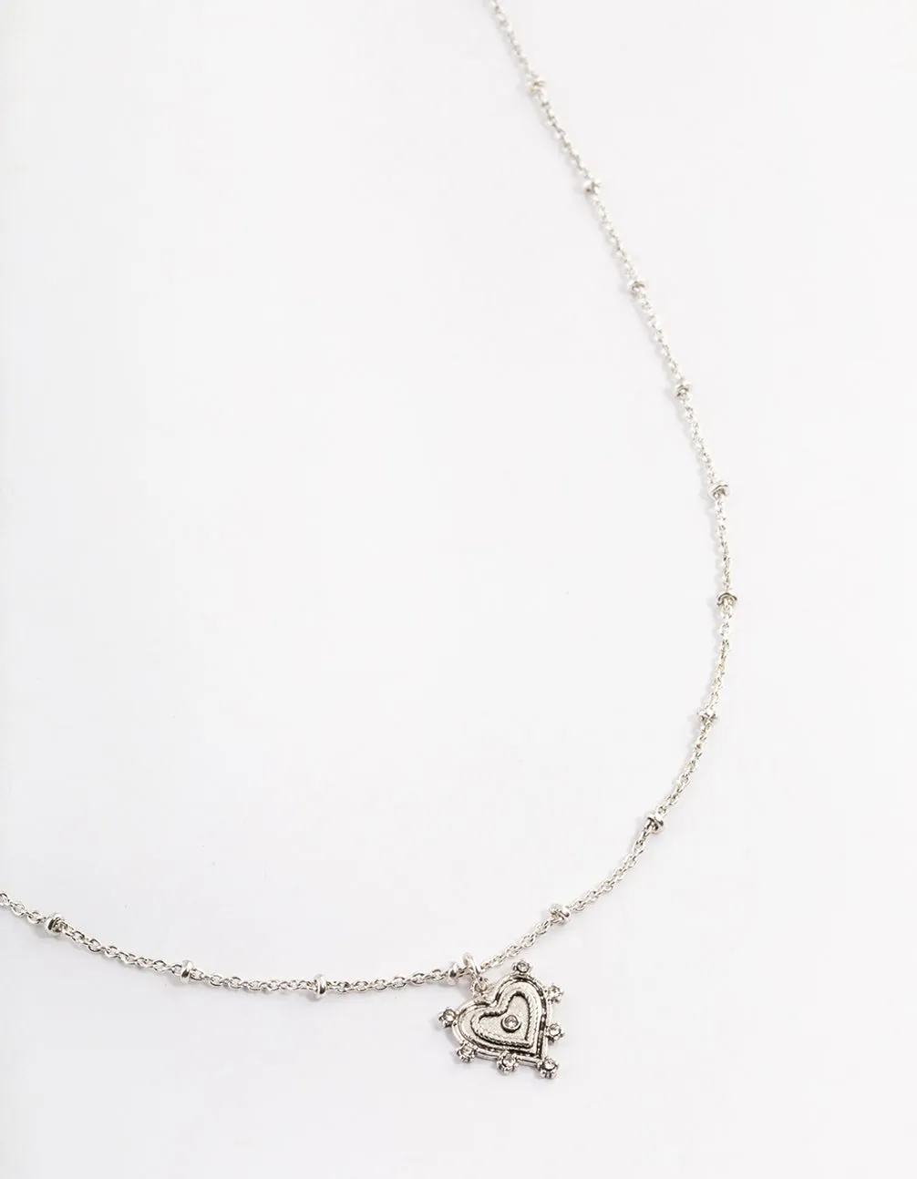 Antique Silver Heart Necklace