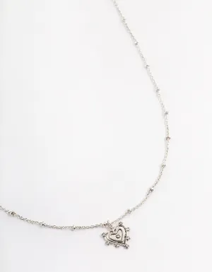 Antique Silver Heart Necklace