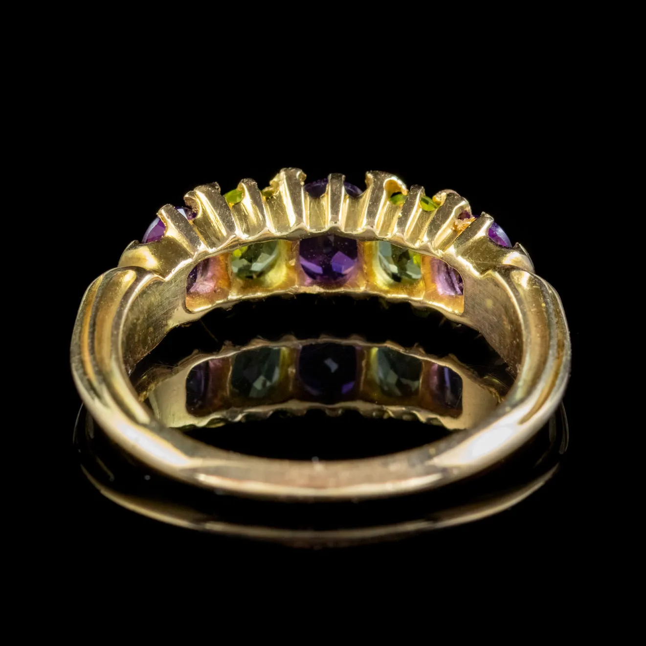 Antique Suffragette Ring Amethyst Peridot Diamond 18Ct Gold Circa 1910