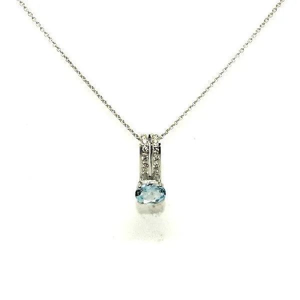 Aquamarine And Diamond Double Bar Pendant Ad No.0589