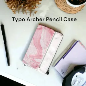 Archer Pencil Case Pink Marble