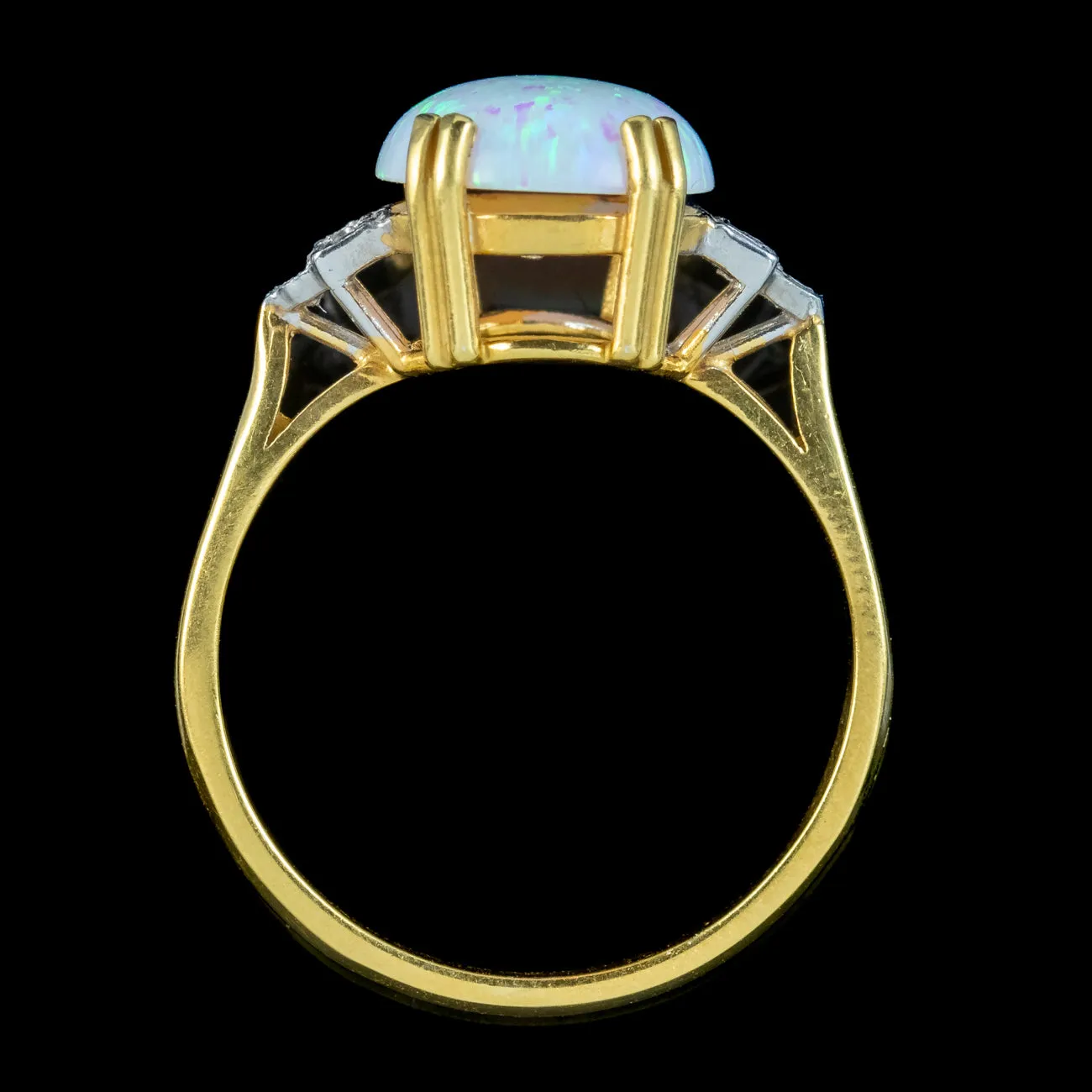 Art Deco Style Opal Cz Ring 5ct Opal