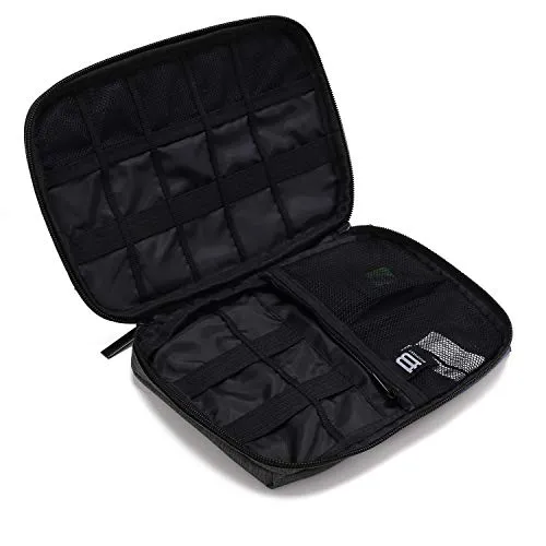 BAGSMART Electronic Organizer Small Travel Cable Organizer Bag for Hard Drives, Cables, Phone, USB, SD Card, Black