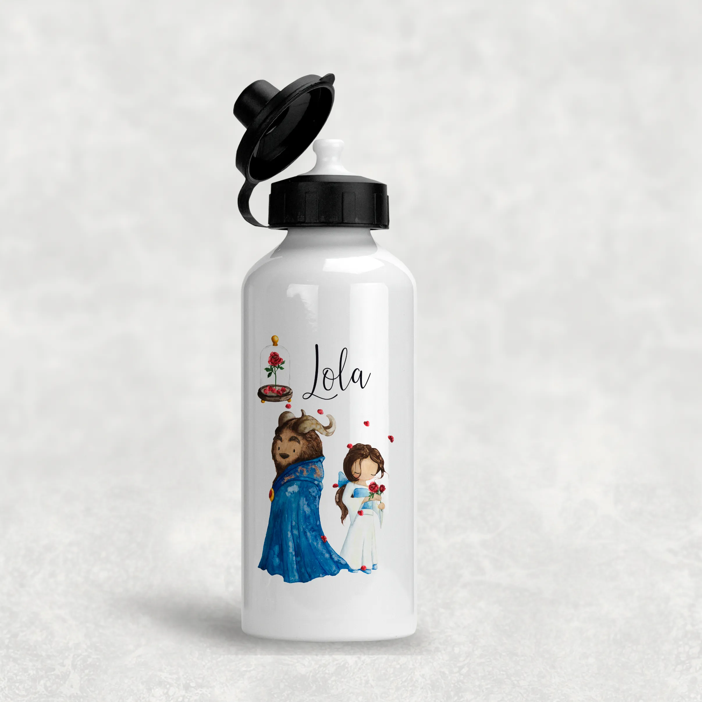 Beauty & The Beast Personalised Aluminium Water Bottle 400/600ml