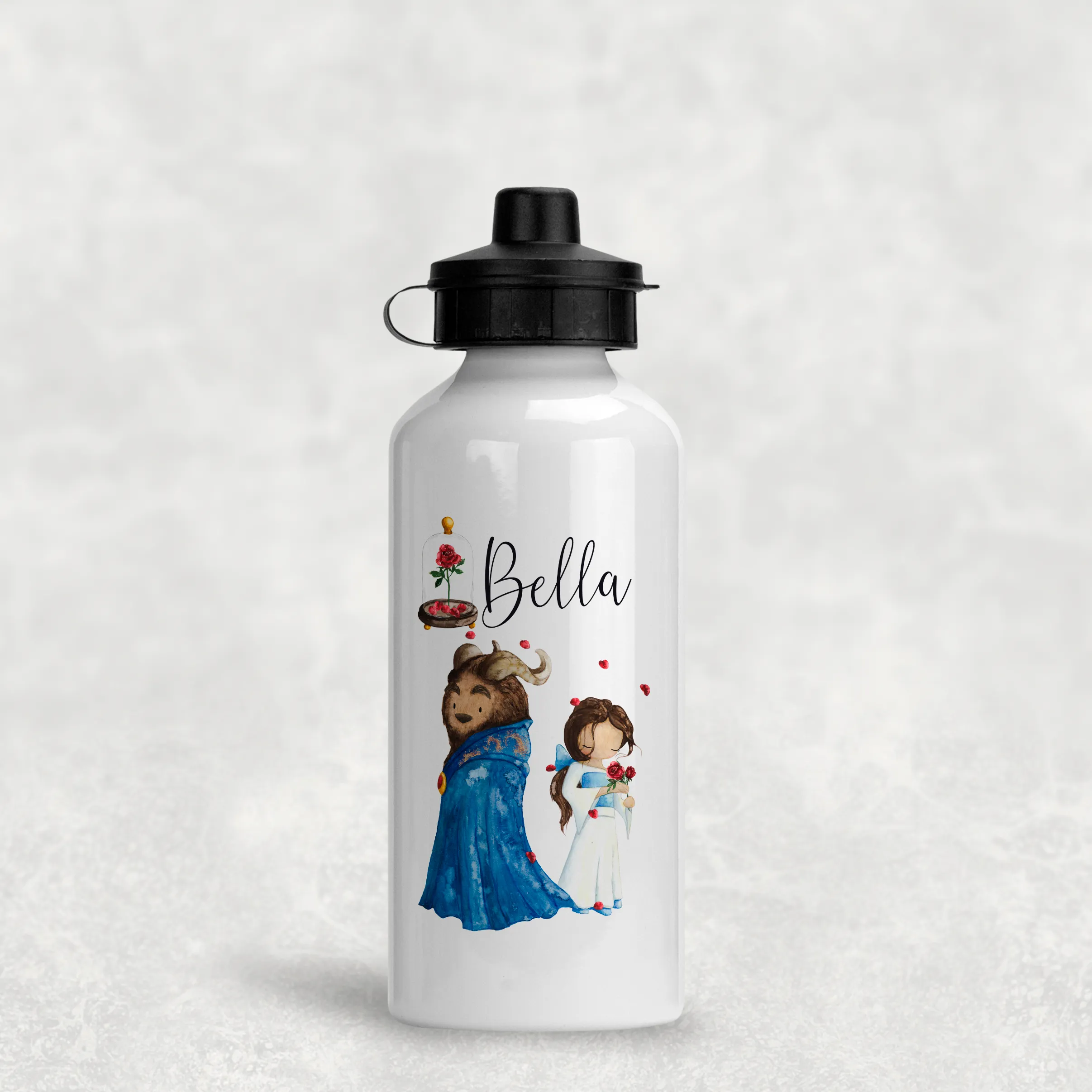 Beauty & The Beast Personalised Aluminium Water Bottle 400/600ml