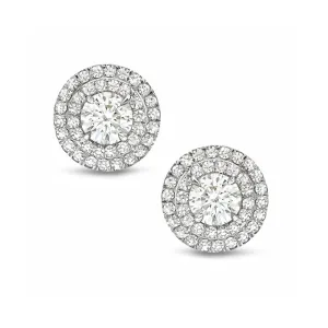 Bella Two Row Pave Stud Earrings