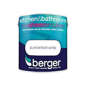 Berger Paint For Kitchen & Bathroom 2.5 Litres Matt Brilliant White