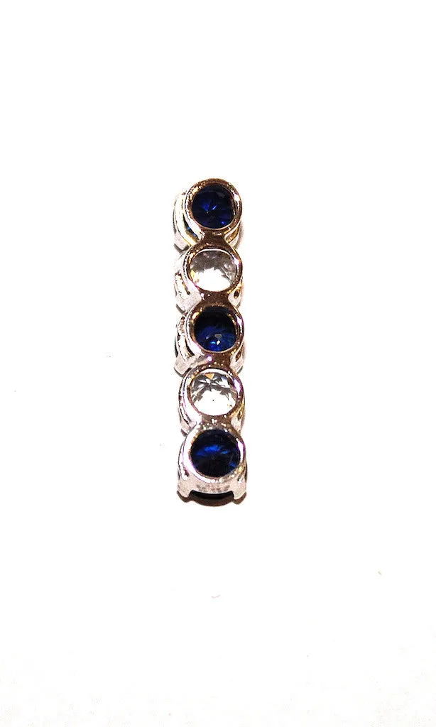 Blue Sapphire And White Sapphire Pendant AD No. 0752