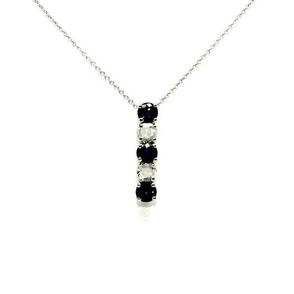 Blue Sapphire And White Sapphire Pendant AD No. 0752