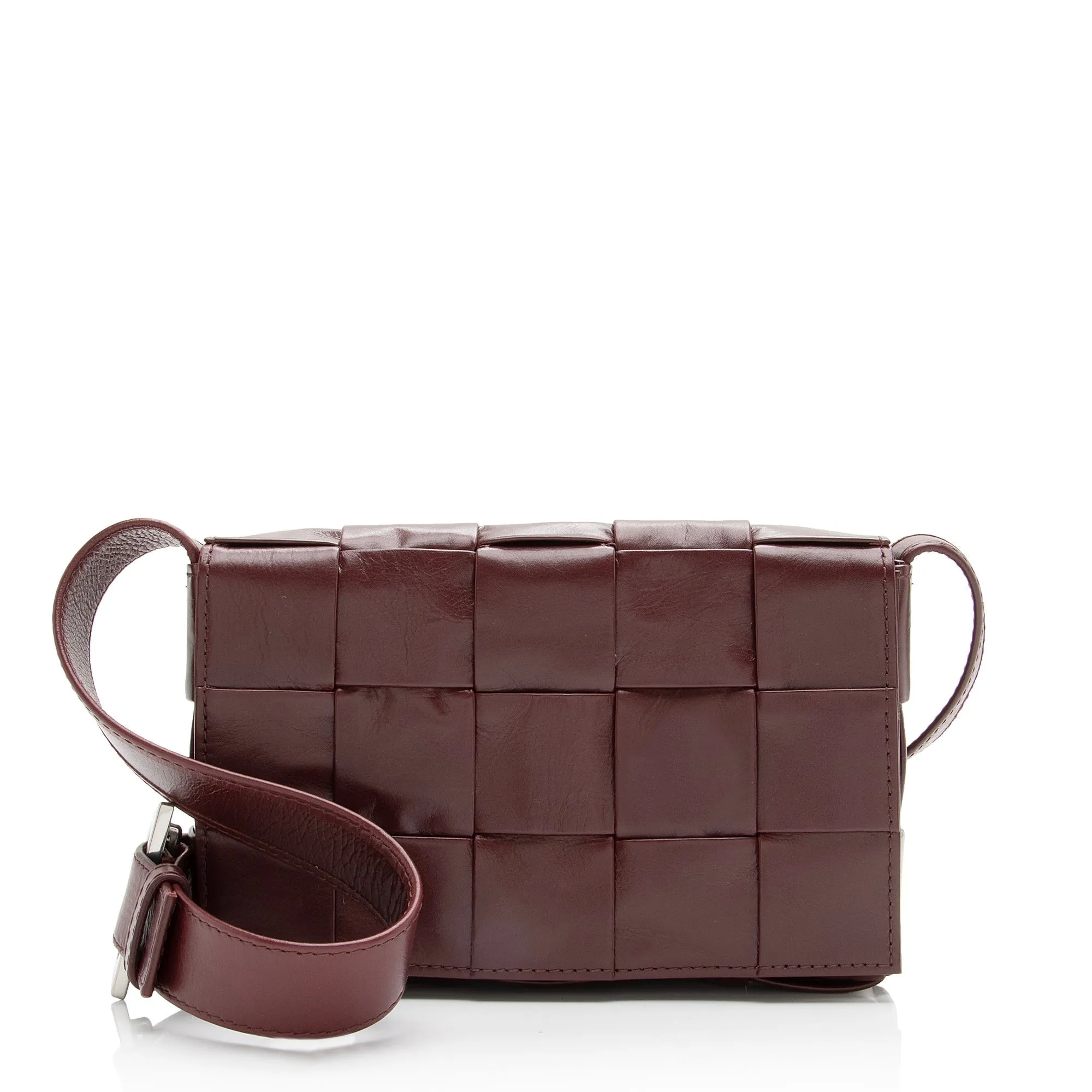 Bottega Veneta Distressed Calfskin Cassette Small Crossbody Bag (SHF-23109)