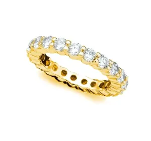 Brilliant Round Cut Eternity Band - 3 mm - Finished in 18kt Yellow Gold