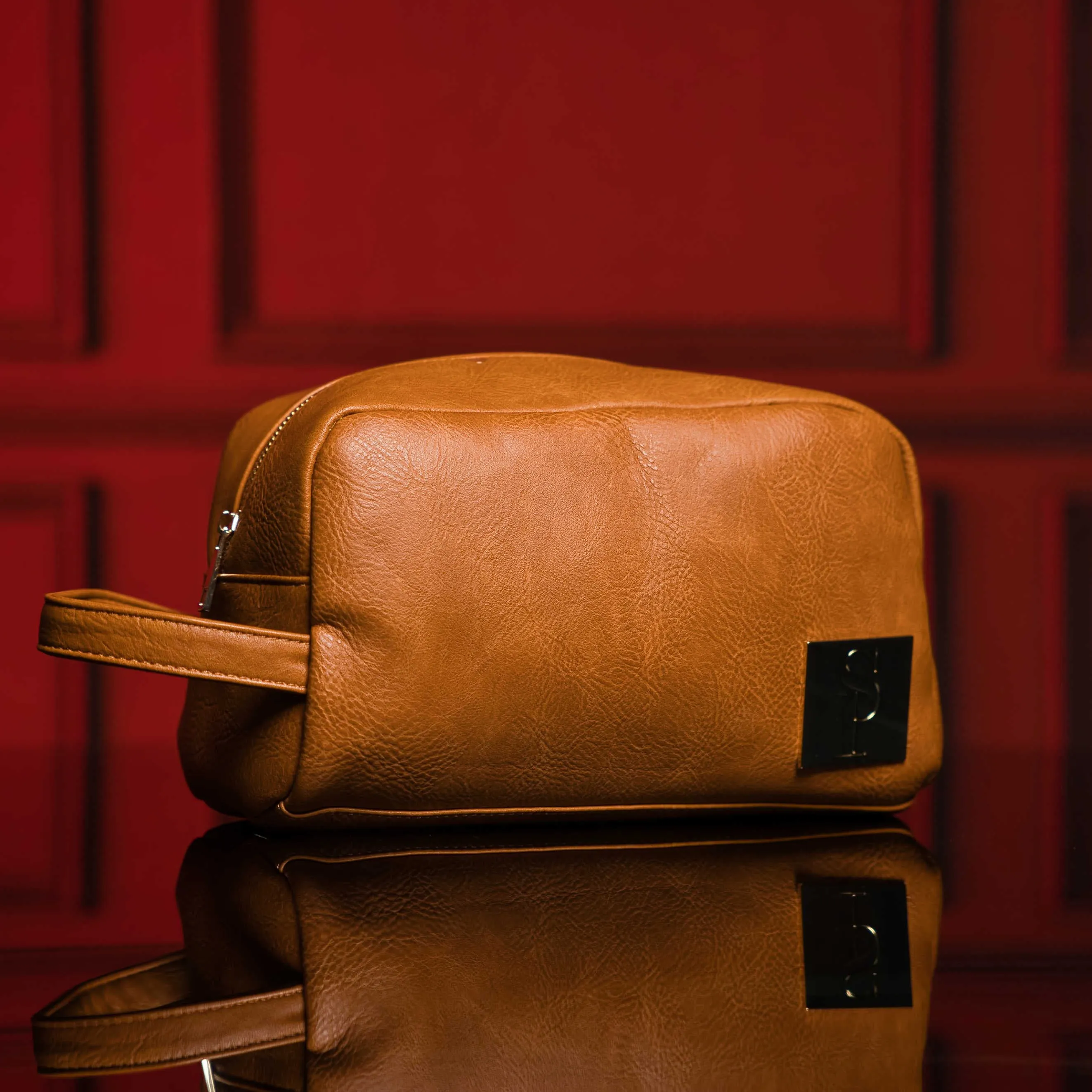 Brown Leather Toiletry Bag